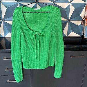 Mango Bright Green Knit Top